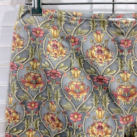 Talbots Ankle Pants Size 12P Side Zip Scroll Print Vintage 80s - Picture 3 of 11